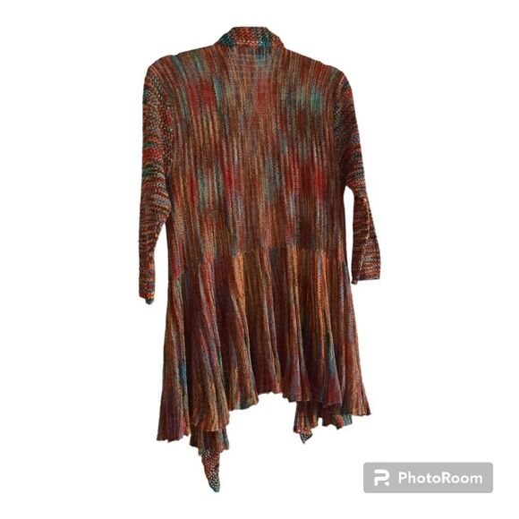 Trader Rick's Mechant Multi Color Open Front Cardigan Sweater - Picture 3 of 4